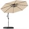 Dyed Polyester LED Offset Hanging Umbrella, 10x8.5 ft, 360 Tilt and Base